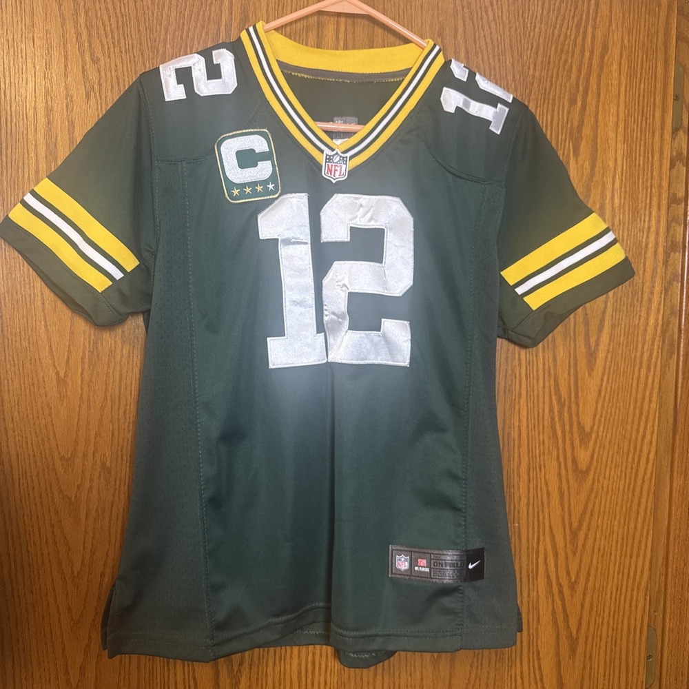 Nike Youth Aaron Rodgers #12 Packers Jersey Green NFL On Field Youth‎ Large